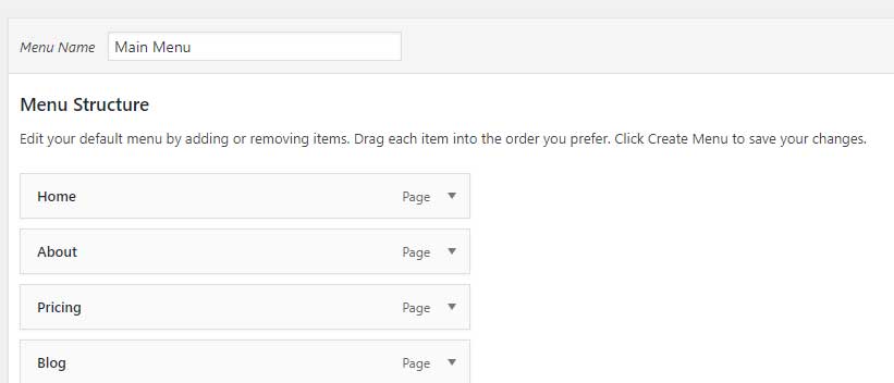 How to add missing menu items in WordPress